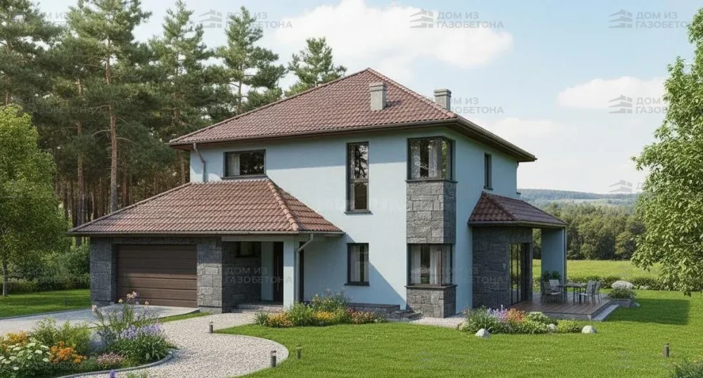 Проект Двухэтажный дом 16 на 16, 256 м2