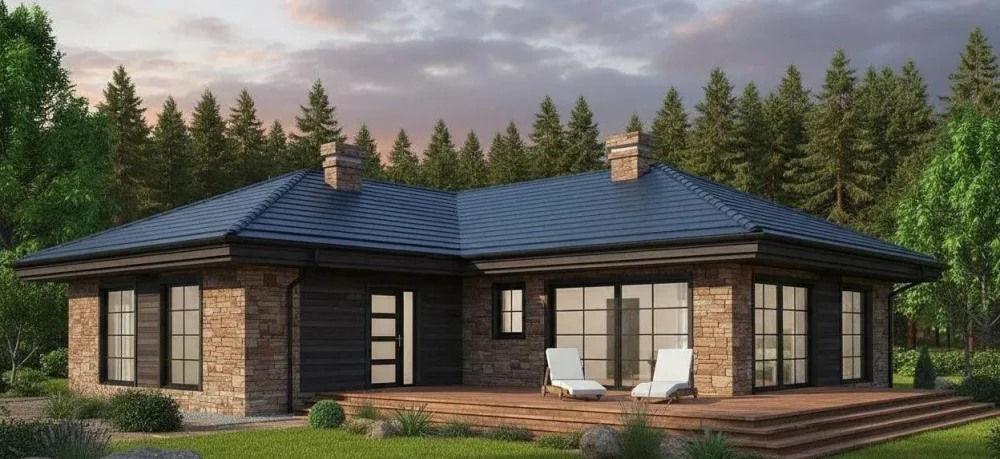 Проект Одноэтажный дом 17 на 17, 174 м2