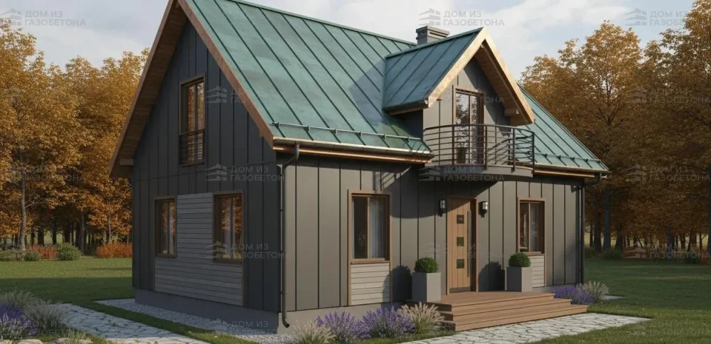 Проект Двухэтажный дом 12 на 8, 124 м2