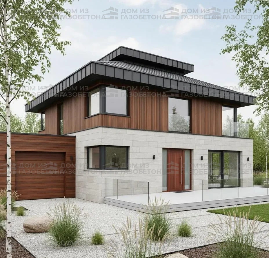 Проект Двухэтажный дом 11 на 11, 196 м2