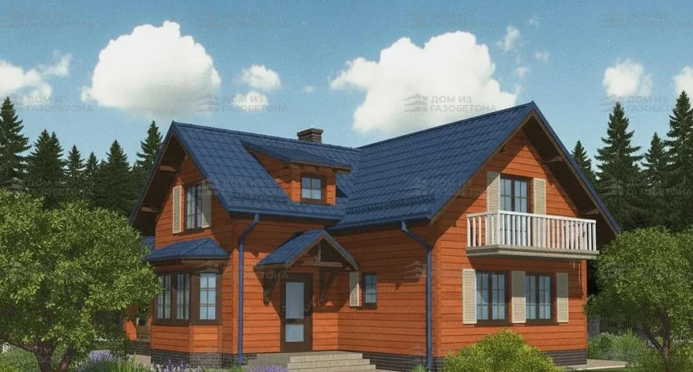 Проект Двухэтажный дом 13 на 13, 162 м2